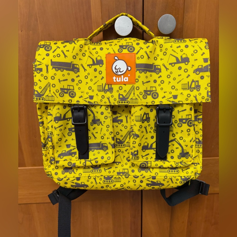 Boys Tula Book bag Yellow Construction Overnight Bag Like New!